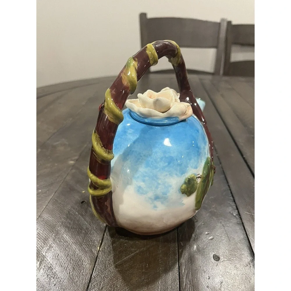 Blue Sky Ceramics Teapot Heather Goldmine Bella Flora‎ Summer Dogwood Ladybugs